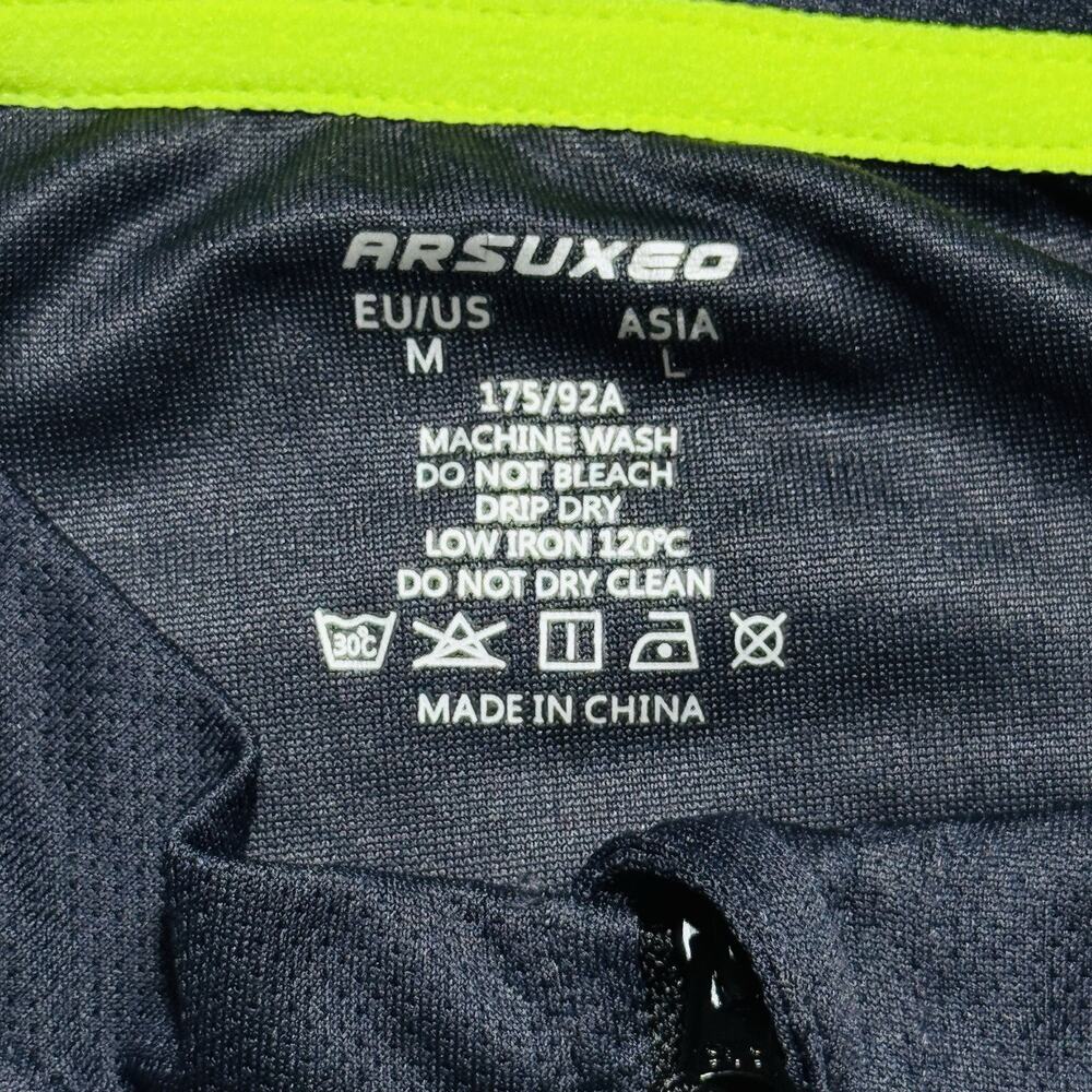 New ARSUXEO Cycling Shirt M Reflective Back Pocket Bicycle Sport Outdoors NWT - Picture 2 of 7